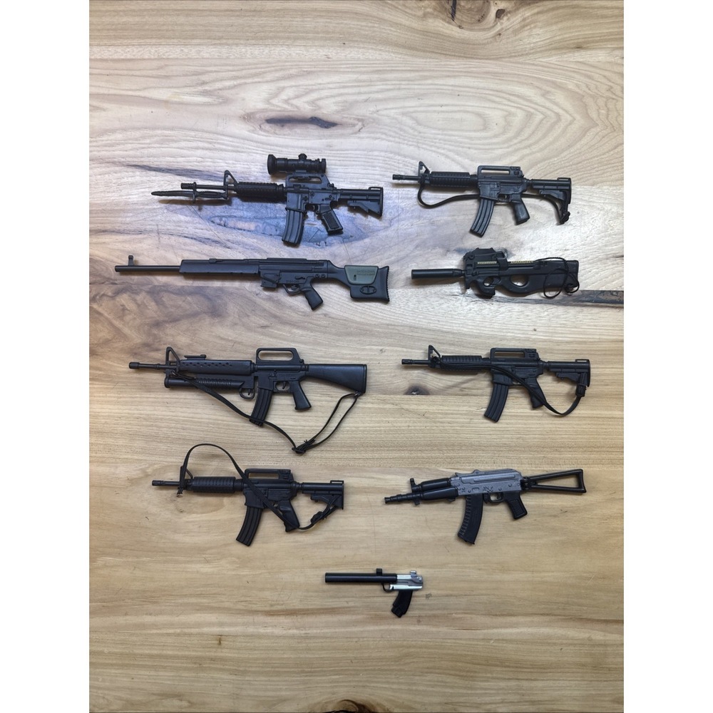 9pc 1:6 Scale Action Figure Rifle Mixed Lot - Unmarked Weapons